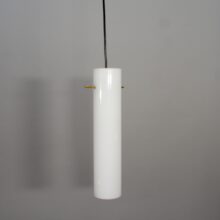 Belysningsbolaget, Sweden in white glass with details in brass Taklampa i vitt glasrör mässing Wigerdals