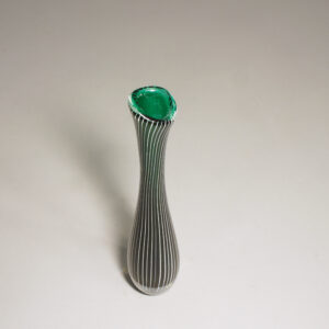 Vicke Lindstrand for Kosta, Sweden. 1950's signed vase in striped glass.