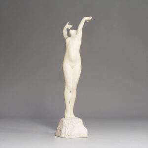 "Solrose". 1918-25's sculpture of naked female in carrara ceramic by Axel Ebbe, Sweden.