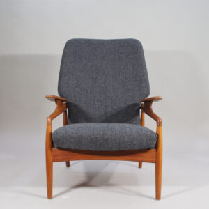 1950's lounge chair in teak and reupholstered seat by John Bone for Mikeal Laursen, Denmark