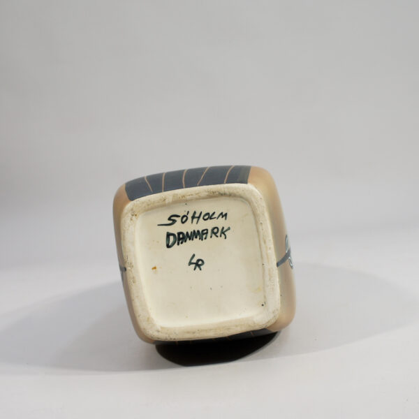 Floor vase in decorated ceramic by Søholm, Denmark signed LR