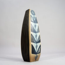 Floor vase in decorated ceramic by Søholm, Denmark signed LR