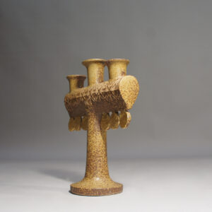 "Medaljong" 1970's candle holder in stoneware by Lisa Larson for Gustavsberg, Sweden.