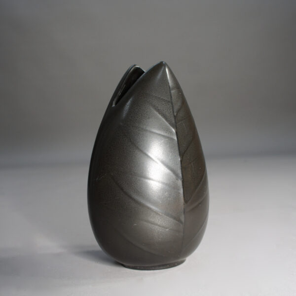 Stig Lindberg for Gustavsberg, Sweden. "Endiv". 1950's ceramic vase with black glaze.