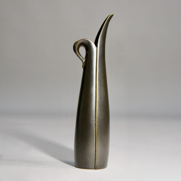 Stig Lindberg for Gustavsberg, Sweden. "Endiv". 1950's ceramic vase with black glaze.