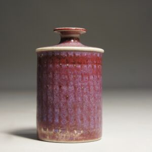 Stig Lindberg for Gustavsberg, Sweden. Vase in stoneware with red glaze.