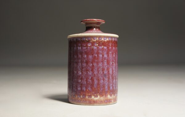 Stig Lindberg for Gustavsberg, Sweden. Vase in stoneware with red glaze.