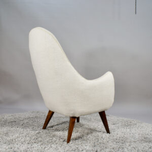 1950's reupholstered chair by Erik Eks Snickerifabrik, Sweden.