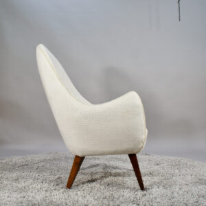 1950's reupholstered chair by Erik Eks Snickerifabrik, Sweden.