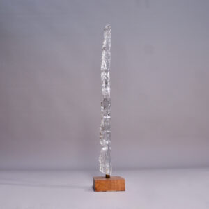 Sculpture in glass on base of wood by Bengt Edenfalk for Skruf/Karlskrona