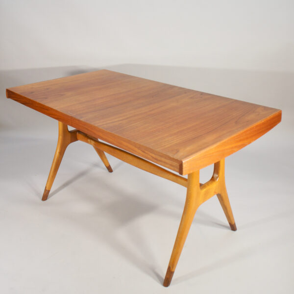 1950's dining table in teak with two extension boards by David Rosén for Nordiska Kompaniet, Sweden