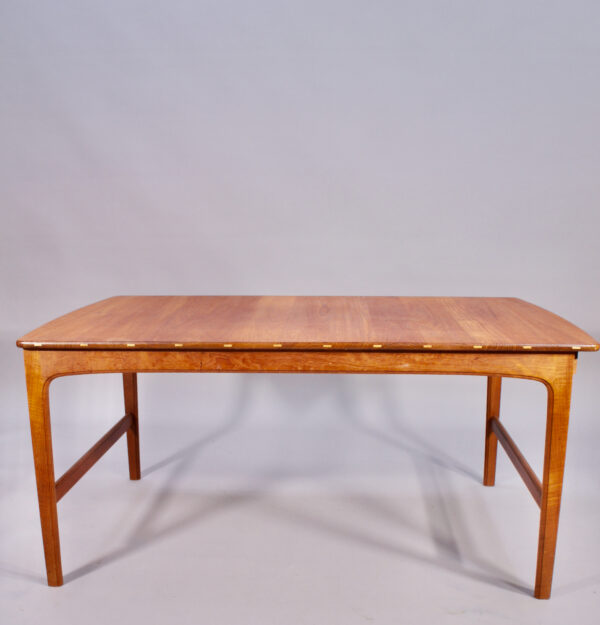 Coffee table in solid teak with inlays of wood by Ynvar Sandström for Säffle Möbelfabrik, Sweden.