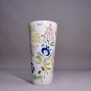 Stig Lindberg for Gustavsberg. 1940-50's vase in faience glaze with decoration.