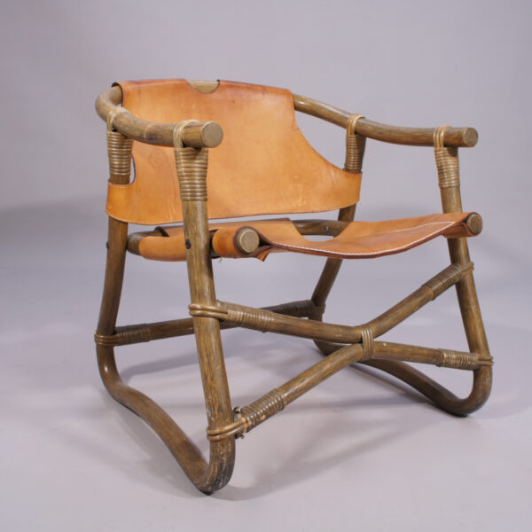 "Espri". Easy chair in wood and leather by Ikea 1970's