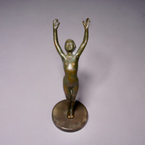 1930's sculpture in bronze. Naked woman