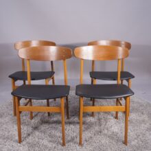 Danish dining chairs in teak and beech. Danska matstolar i teak