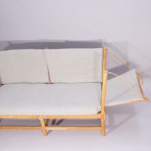 Børge Mogensen for Fredricia, Denmark. "Tremme" or "Spoke back" sofa in beech