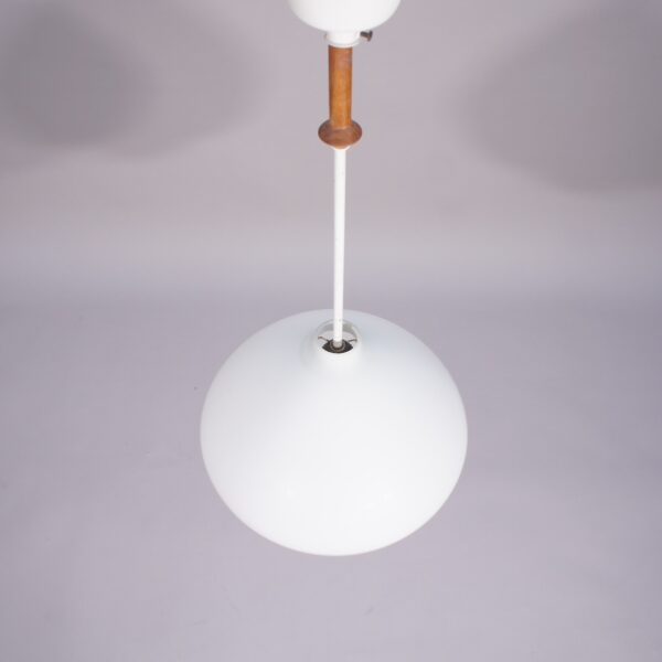 1950-60's ceiling lamp in glass and teak by Hans-Agne Jakobsson Taklampa i glas och teak av Hans-Agne Jakobsson