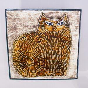 Lisa Larson for Gustavsberg, Sweden. Ceramic plaquet Cat 1961