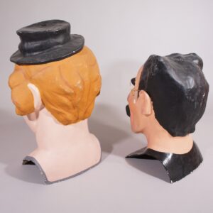 1940-50's papier Mache heads by Harpo and Groucho Marx.